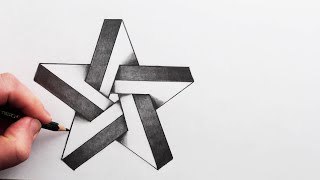 How to Draw An Impossible 3D Star Narrated Step By Step [upl. by Luelle80]