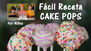 Receta fácil de Cake Pops explicada por niños cubiertos de chocolate blanco [upl. by Narih941]