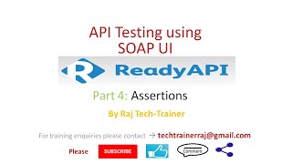 SoapUI Ready API Video Tutorial Part4  Assertions  API Testing  Test API  Web Service Testing [upl. by Alfred877]