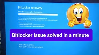 how to solve the bitlocker issue in windows bitlocker microsoft windows dell [upl. by Aerdnaxela]