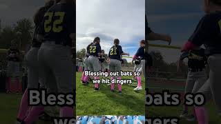 Blessing our bats so we hit dingers 🥎🏏softball dingers bats blowup [upl. by Cusick]