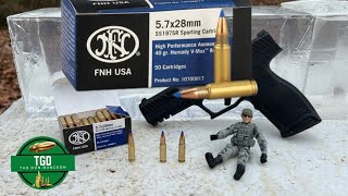 57X28mm SS197SR Clear Ballistic Gel Test  40gr Hornady Vmax Bullet [upl. by Nina129]