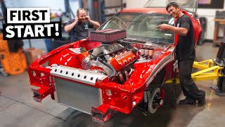 632ci Chevy Big Block ROARS to life First Start of our 1000hp Gen 3 Camaro build [upl. by Llyrehc]