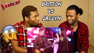 The Voice 2018 Battle  Britton Buchanan vs Jaclyn Lovey quotThinking Out Loudquot REACTION [upl. by Danelle]