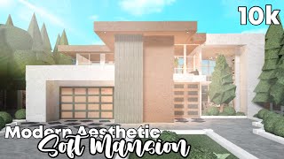 Roblox  Bloxburg 10k Aesthetic Modern Soft Aesthetic Mansion No Largeplot FULL BUILD [upl. by Jerol481]