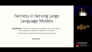 OSDI 24  Fairness in Serving Large Language Models [upl. by Yekcin799]