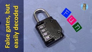 picking 640 Combination lock with false gates decoded  nice starter lock [upl. by Enelyw589]