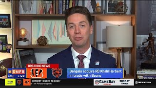 GMFB  Tom Pelissero BREAKING NEWS Bengals acquire RB Khalil Herbert in massive trade with Bears [upl. by Arbed]