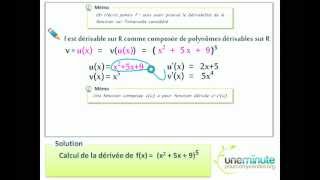 Dérivée dune Composée  Une Minute Pour Comprendre  TS  TES  1 [upl. by Ware]