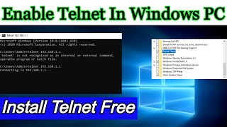 How To EnableInstall Telnet in Windows PC [upl. by Ecnerolf]