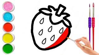 How To Draw A Strawberry Step By Step 🍓 Strawberry Drawing Easy [upl. by Annahaj]