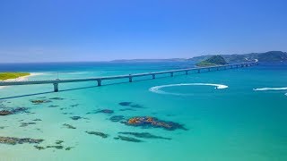 4K UHD 夏の絶景 山口県 角島大橋と周辺海岸 Tsunoshima Bridge amp the surrounding coasts AERIAL DRONE Shot [upl. by Hanimay]