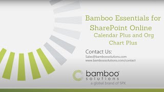 Bamboo Essentials for SharePoint Online – Calendar Plus and Org Chart Plus [upl. by Ahsya]