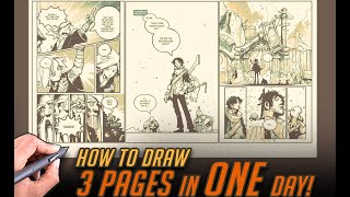 CAN YOU DRAW 3 PAGES IN ONE DAY PRO Comic artist secrets comics comicartist [upl. by Marguerita754]