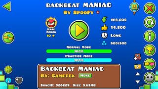 quotbackbeat MANIACquot 100 Hard Demon by SpooFy  Geometry Dash [upl. by Kcirdaed100]