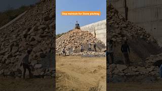 Stone pitching work civilengineering construction highlights youtubeshorts viralshorts [upl. by Haididej355]