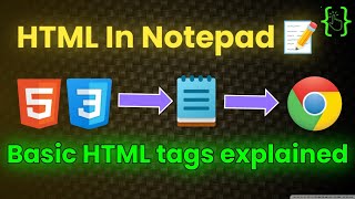 How To Make HTML Document in Notepad  Notepad HTML Web Design [upl. by Eiralav607]