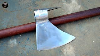 Blacksmith making a Super Axe from an Old Leaf spring  Blacksmithing projects [upl. by Anekahs]