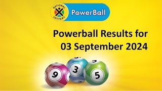 Powerball Results 03 September 2024 [upl. by Millda]