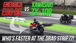 Energica EGO RS vs Kawasaki ZX10R Whos Faster At The Drag Strip [upl. by Neona]