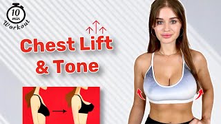 Effective CHEST LIFT Workout 🔥 Get Lifted amp Toned Breast Naturally at Home [upl. by Wendeline]