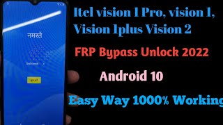 Itel Vision 1 Pro Frp Bypass Unlock 2022Itel L6502 Google Account Remuve Android 10 [upl. by Merrile]