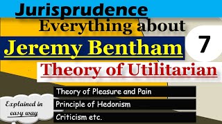 Bentham theory of law  Theory of Utilitarian  Pleasure and Pain  Jurisprudence [upl. by Adnahsat]