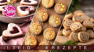 Plätzchen backen 1 Teig  8 Rezepte  Weihnachtsrezepte  Sallys Welt [upl. by Sommers]