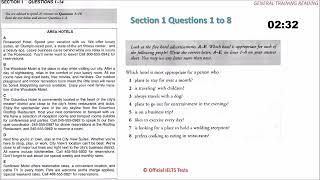 IELTS General Reading Practice Test 13 With Answers AREA hotels [upl. by Diaz]