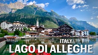 Lago di Alleghe Picturesque Lake in the beautiful Dolomite Alps Italy [upl. by Aniakudo]