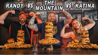 Icelands Tallest Burger Challenge w The Mountain Hafthorjulius and KatinaEatsKilos [upl. by Bud40]