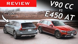 Comparison Review 2022 Volvo V90 B6 Cross Country vs 2021 MercedesBenz E450 All Terrain 4Matic [upl. by Annoiek]