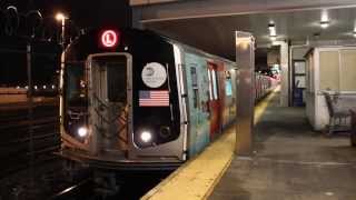 YouTube Ad Wrapped R143 L Train Departs CanarsieRockaway Parkway [upl. by Zoellick654]