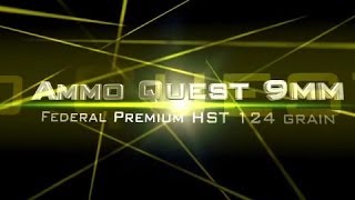 Ammo Quest 9mm Federal HST 124 grain tested in ballistic gelatin test review [upl. by Dweck]