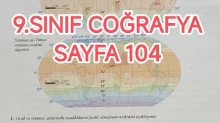 9SINIF COĞRAFYA DERS KİTABI SAYFA 104 UYGULAMA CEVAPLARI [upl. by Gean793]