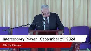 The Intercessory Prayer for September 29 2024 [upl. by Saile]