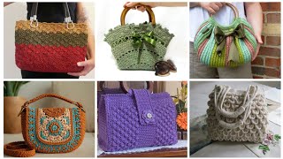 Top trending Pinterest viral crochet knit handbags design [upl. by Attenyl]