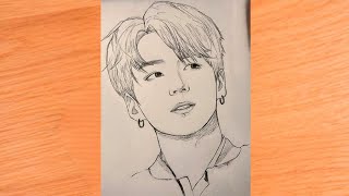 How to draw jungkook 🐰from btsBts drawingsHow to drawJungkookEasy drawings for beginnersbts [upl. by Knight]