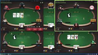 Poker bot plays 6 tables Rush amp Cash on GGPoker [upl. by Nordna]