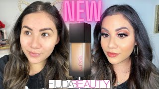 NEW HUDA BEAUTY FAUXFILTER LUMINOUS MATTE FOUNDATION  8 HR WEAR TEST  220N CUSTARD [upl. by Tioneb308]