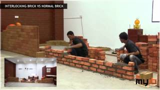 Competition Interlocking Brick VS Normal Brick  MyIB Compressed Interlocking Bricks [upl. by Bixler672]