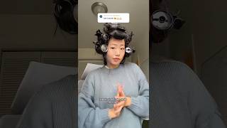 trying hot rollers on my permed hair hairinspiration layeredhair layeredhaircut [upl. by Emeline]