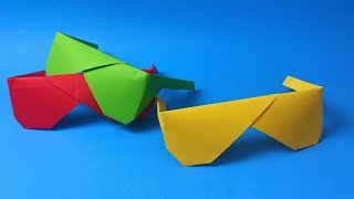 Sådan laver du Origami Solbriller  Nem Papirfoldning DIY 🕶️ [upl. by Pernick]