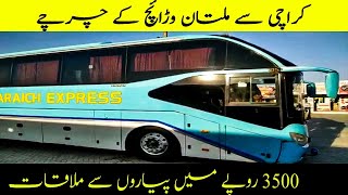 Waraich Express  Executive Class Bus  Yutong Master bus Review  Karachi to Multan by road [upl. by Udelle]