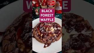 christmas blackforest americanwaffle dessertrecipe wafflerecipe christmasdessert food [upl. by Ordisy]