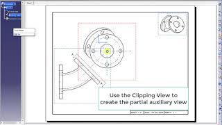 Auxiliary view in CATIA drawing [upl. by Ahsercul]