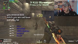 quotSad loser hackquot COD4 Modern Warfare Sniping INSANE [upl. by Ahselaf48]