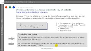 dynamische Amortisationsrechnung  PayoffMethode  Beispiel [upl. by Armbrecht177]