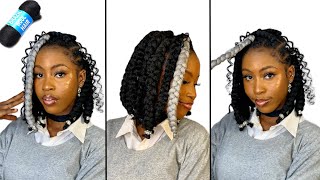 Try this EASY JUMBO BOX BRAIDS WITH CURLS USING BRAZILIAN WOOL  Tutorial for Beginners [upl. by Amyas]