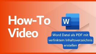 Word Datei als PDF mit verlinktem Inhaltsverzeichnis erstellen 📄 [upl. by Pete497]